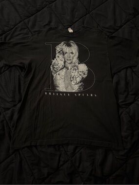 {TULTEX} Black Graphic Britney Spears Tee Shirt